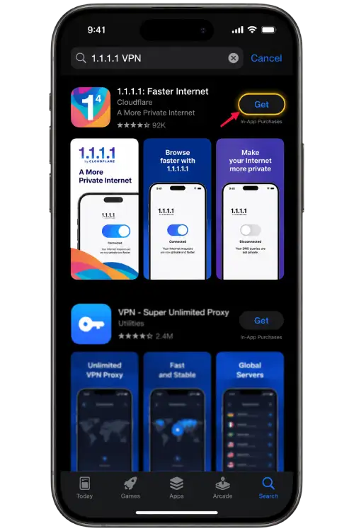 iOS VPN tutorial step 2